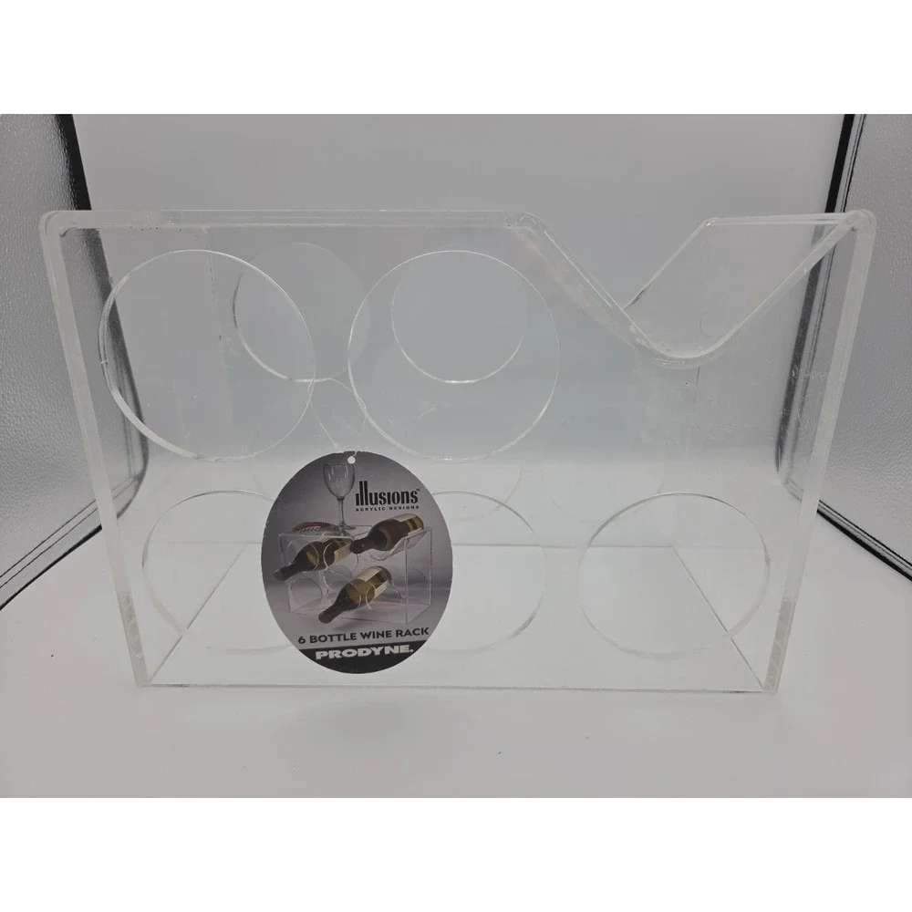 Clear Acrylic Lightweight Countertop Wine Rack Holder for 6 Bottles